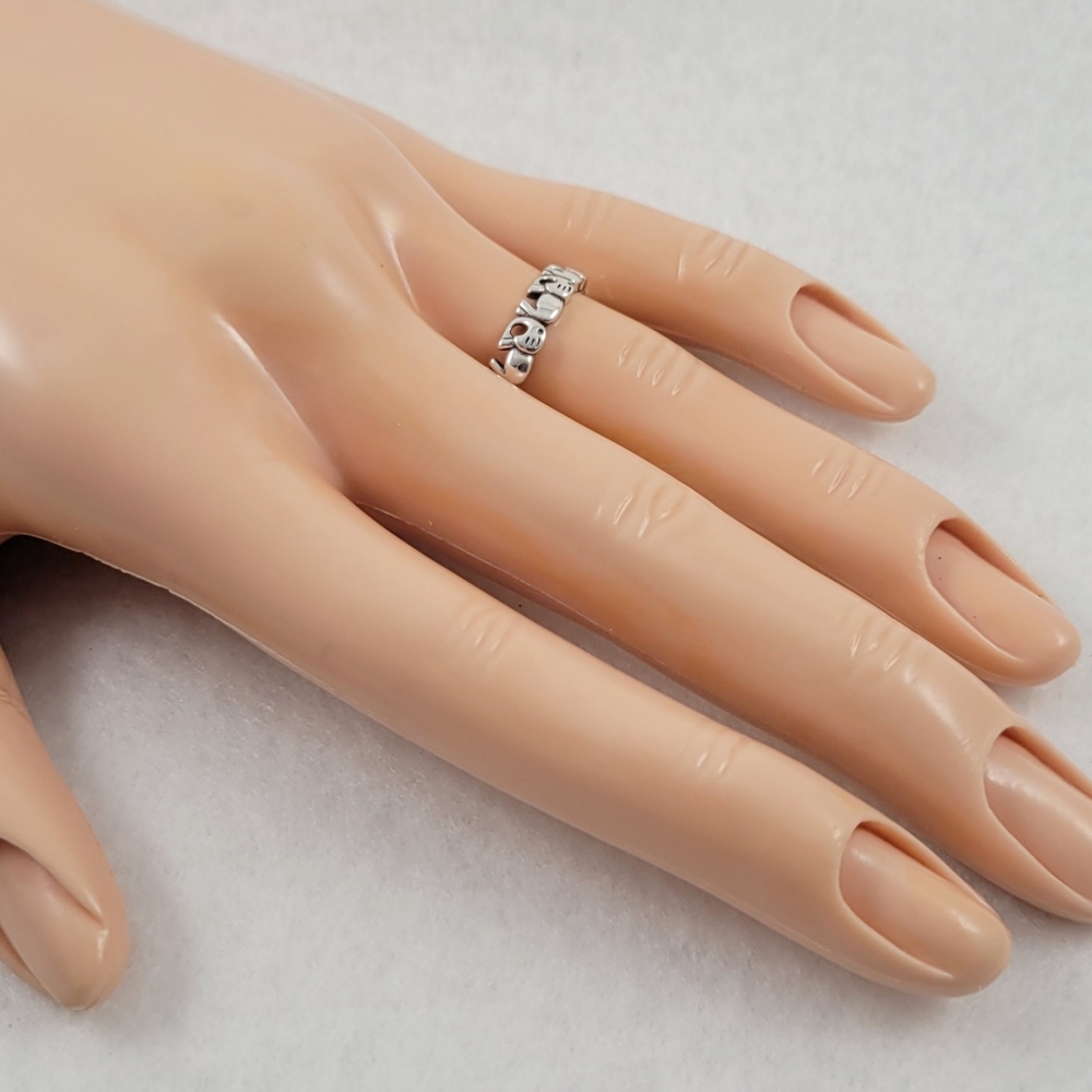 Sterling Silver Elephant Eternity Band - Picture 3 of 13